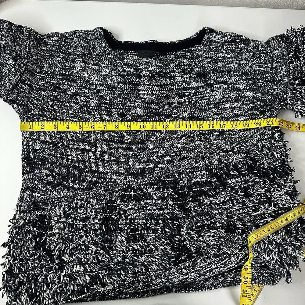 J Crew‎ Collection Sweater Womens Large Blue Shaggy Knit Popover Boxy Heavy